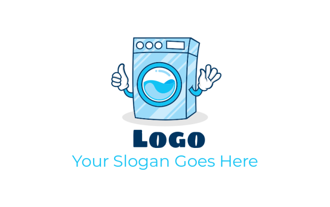 cleaning logo cartoon laundry washer