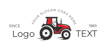 agriculture logo tractor with wheels
