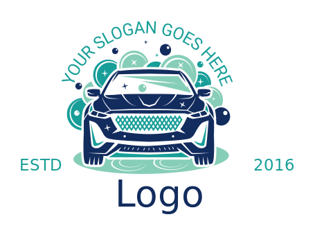 cleaning logo bubbles at the back of a car