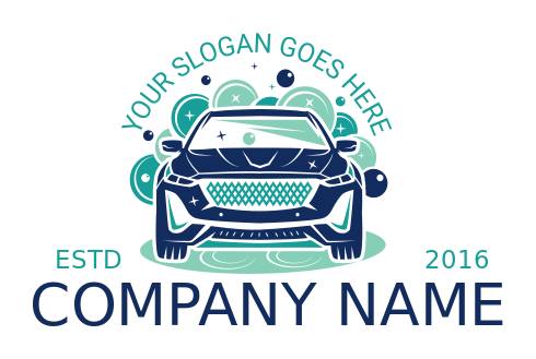 cleaning logo bubbles at the back of a car