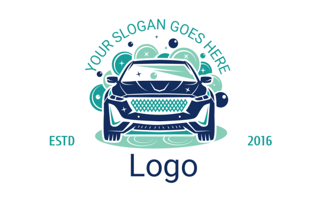 cleaning logo bubbles at the back of a car | Logo Template by ...