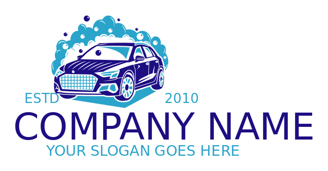 cleaning logo icon bubbles around car