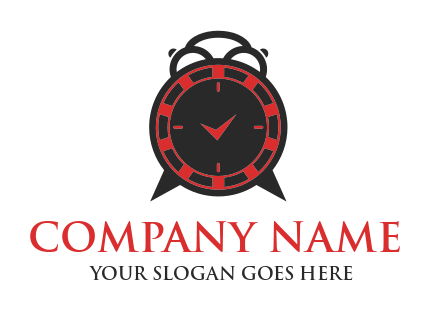 casino chip forming alarm clock logo template