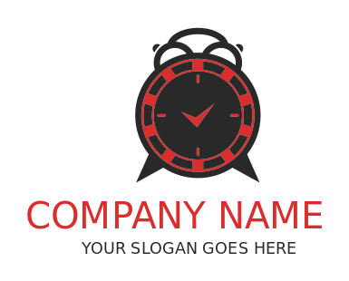 gambling logo casino chip forming alarm clock