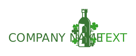 bar logo castle in alcohol bottle clover leaves