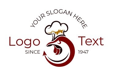 restaurant logo symbol chicken with chef hat