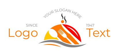 restaurant logo icon cloche with cutlery