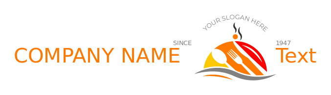 restaurant logo icon cloche with cutlery