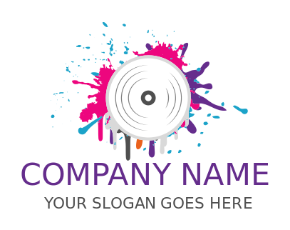 music logo template CD with drippy paint and splash - logodesign.net
