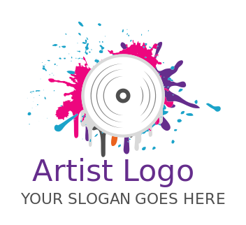 music logo template CD with drippy paint and splash - logodesign.net