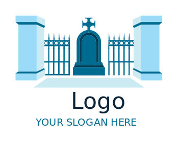 religious logo cemetery gate tombstone cross