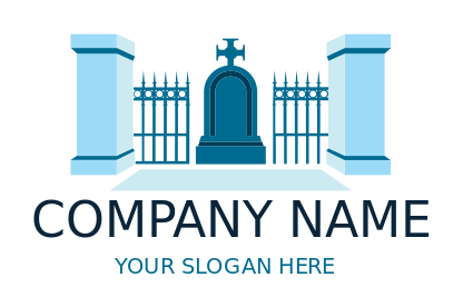 religious logo cemetery gate tombstone cross