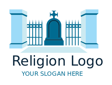 religious logo cemetery gate tombstone cross