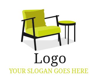 chair and table modern interior decor template