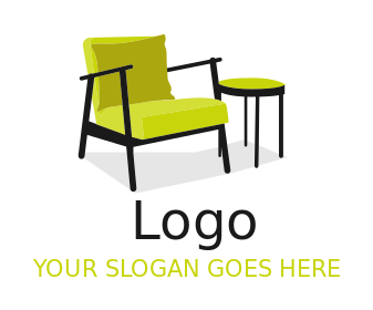 interior decorator logo modern chair and table