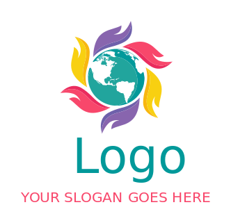 foundation logo colorful flower with globe