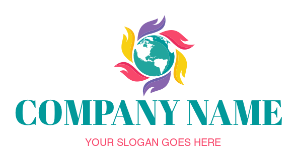 foundation logo colorful flower with globe
