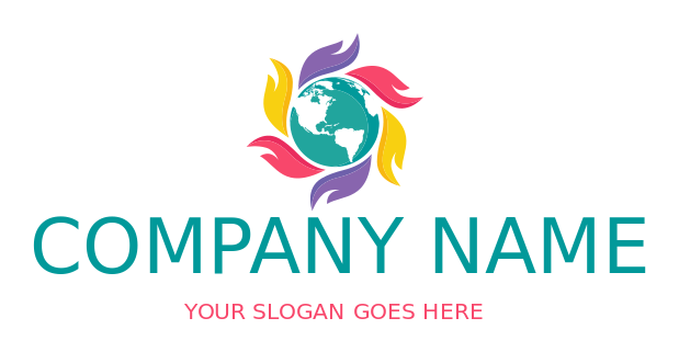 foundation logo colorful flower with globe