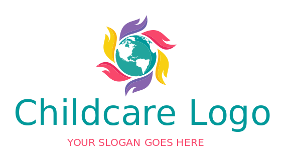 foundation logo colorful flower with globe