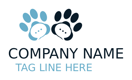 chat bubbles made of paws 