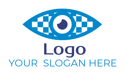 optometry logo maker checkered eye