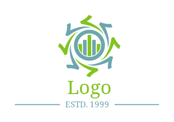 accounting logo checkmarks in circle with bars