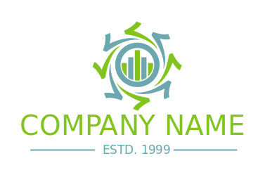 accounting logo checkmarks in circle with bars