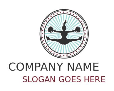 make a fitness logo girl jumping with pompoms