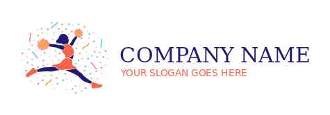 entertainment logo cheerleader with confetti