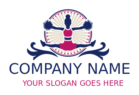 make an entertainment logo girl with pompoms