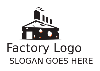 food logo icon cheese shape factory