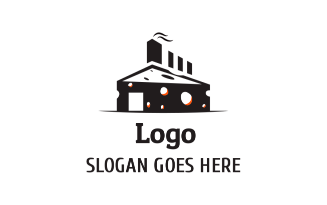 Factory Cheese Icon food logo icon cheese shape factory | Logo Template by LogoDesign.Net