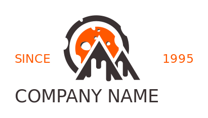 food logo cheese sun merged with mountains