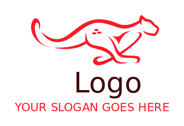 animal logo maker line art cheetah running
