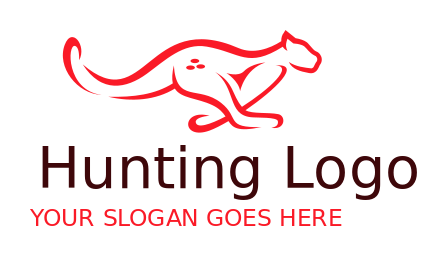 animal logo maker line art cheetah running