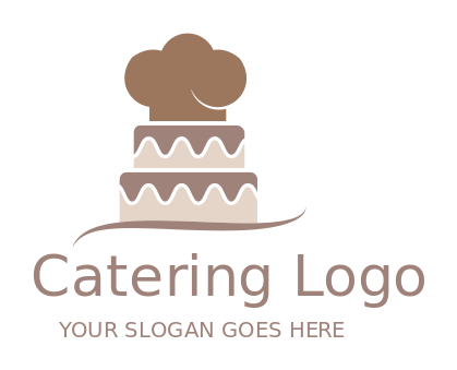 restaurant logo chef hat on abstract cake