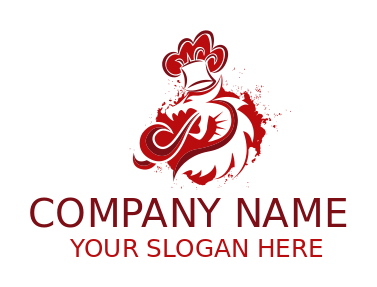 restaurant logo chef hat wearing dragon