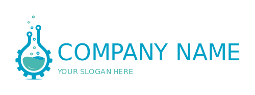 research logo online lab flask with gear