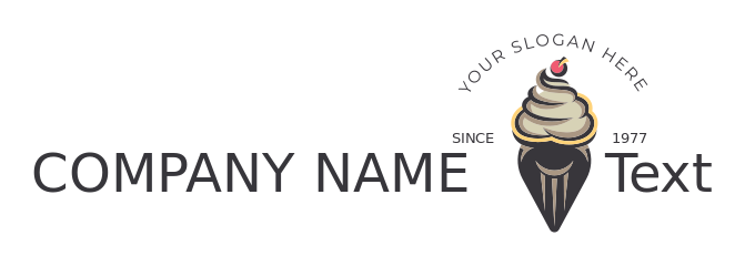 yogurt parlor logo swirls with location pin cone