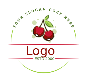 restaurant logo image cherries in circle badge