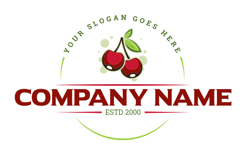 restaurant logo image cherries in circle badge