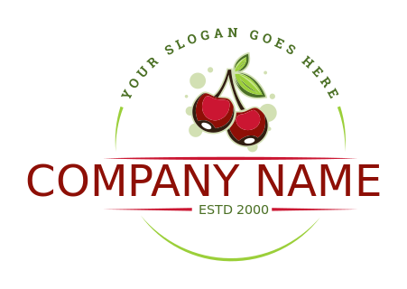restaurant logo image cherries in circle badge