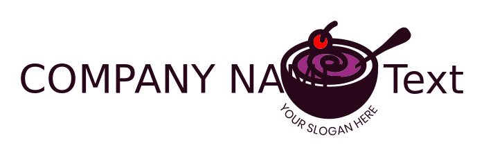 ice cream parlor logo cherry on yogurt swirls in bowl