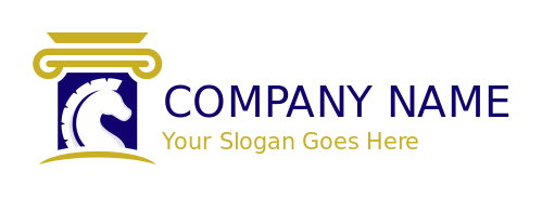 games logo icon chess knight in pillar - logodesign.net