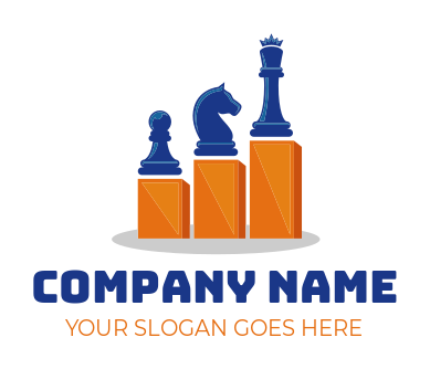 consulting logo maker chess pieces on bar graph