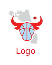 Chicago bull face of basketball