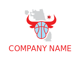 Chicago bull face of basketball