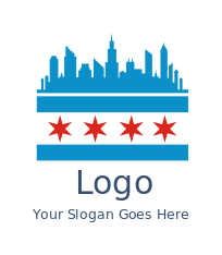 Chicago urban skyline and stars