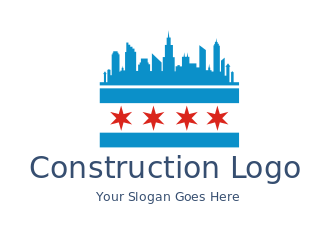 Chicago urban skyline and stars