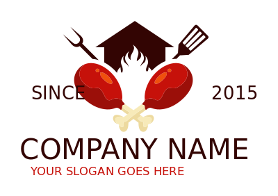 restaurant logo drumsticks flame in grill house